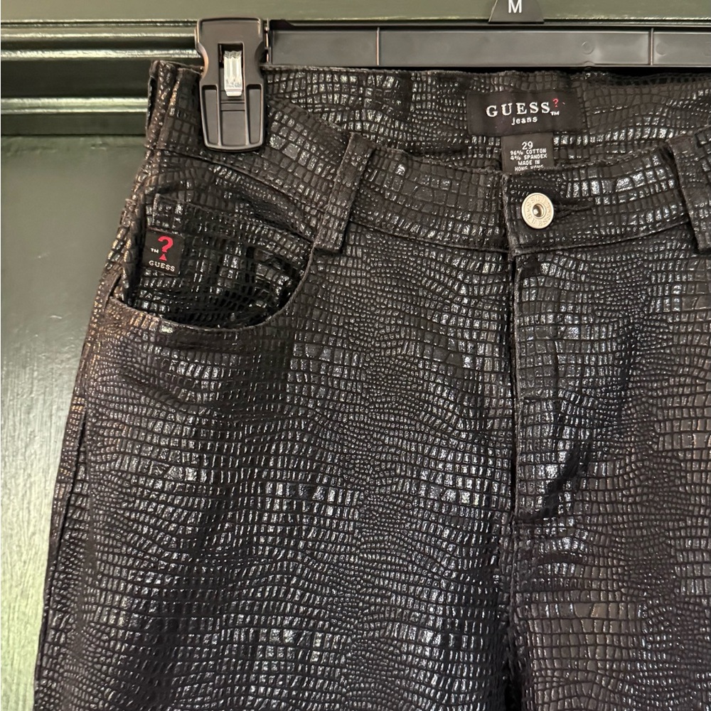 Guess Black croc Textured pants